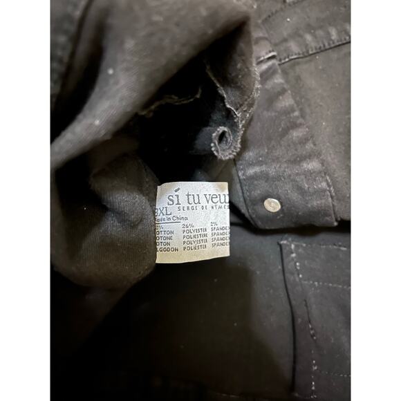 Si Tu Veux Black Men’s Jean Jacket Size XXXL - Picture 4 of 5